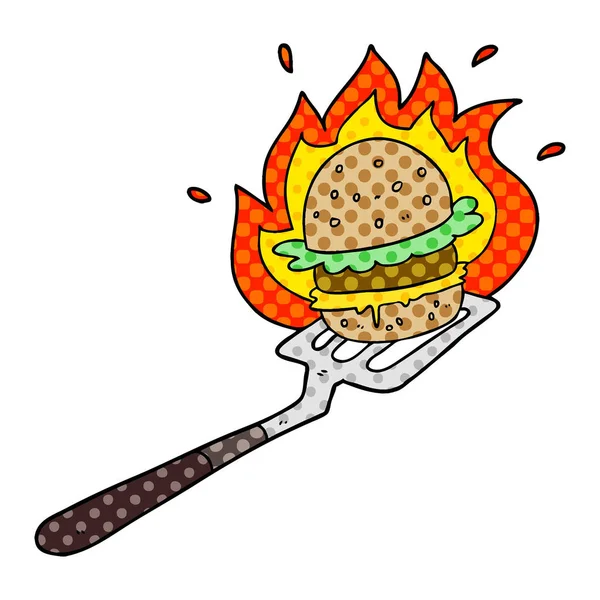 Ilustración Vectorial Hamburguesa Dibujos Animados — Archivo Imágenes Vectoriales