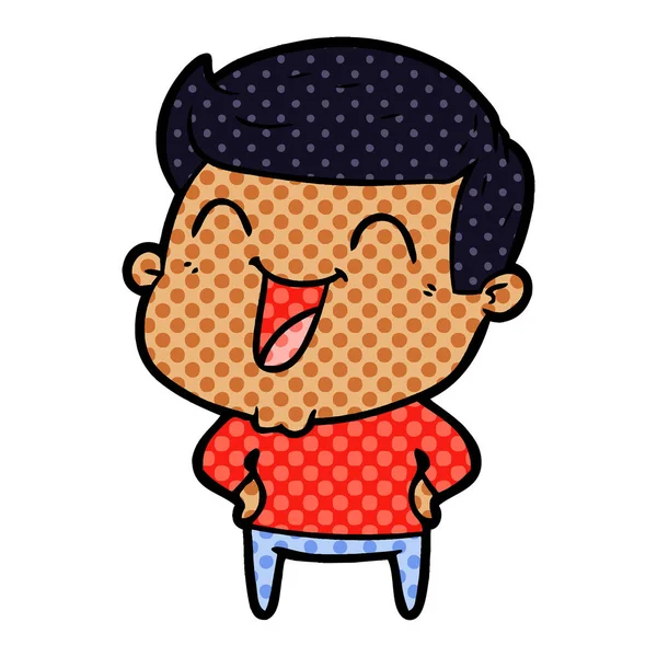 Vector Ilustración Dibujos Animados Hombre Riendo — Archivo Imágenes Vectoriales