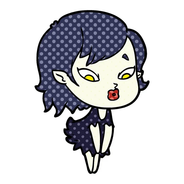 Schattige Cartoon Vampier Meisje — Stockvector