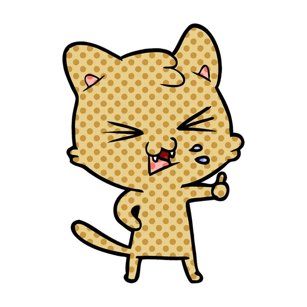 Vektor Illustration Von Cartoon Katze Zischt — Stockvektor
