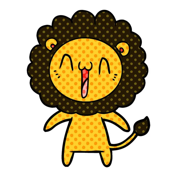 Vektorové Ilustrace Šťastný Karikatura Lion — Stockový vektor