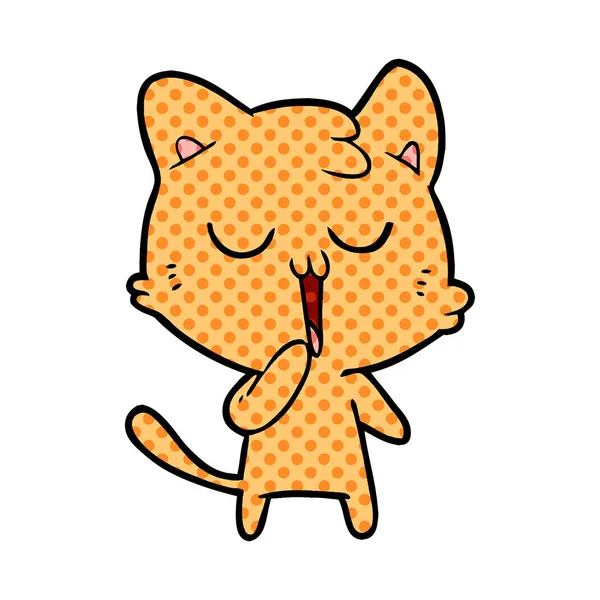 vektör çizim karikatür kedi esneme