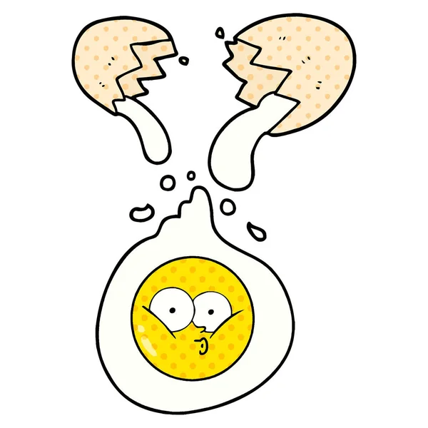 Vektör Çizim Karikatür Kırık Yumurta — Stok Vektör