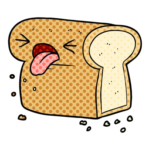 Cartoon Disgusted Loaf Bread — Stock Vector