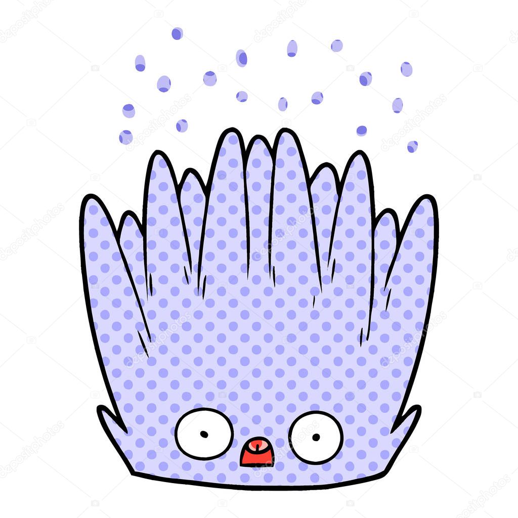 vector illustration of cartoon sea anemone