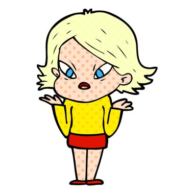 vektör çizim karikatür kadın vurguladı