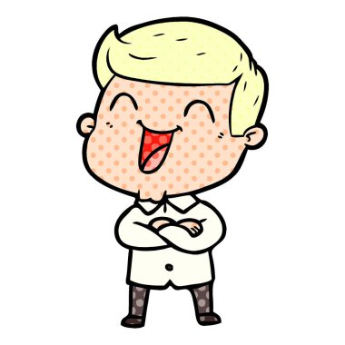 vektör çizim karikatür man gülüyor