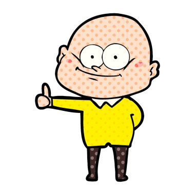 karikatür kel adam bakıyor