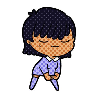 Çizgi filmdeki kadının vektör çizimi