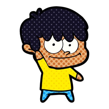 mutlu çizgi film adam vektör çizim