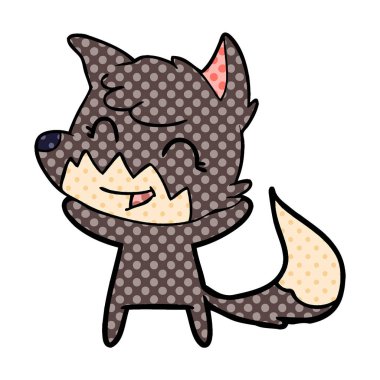 mutlu karikatür fox vektör çizim