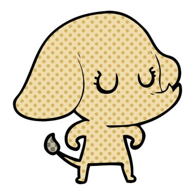 vektör çizim sevimli çizgi fil