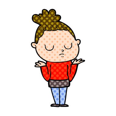 vektör çizim karikatür sakin kadın