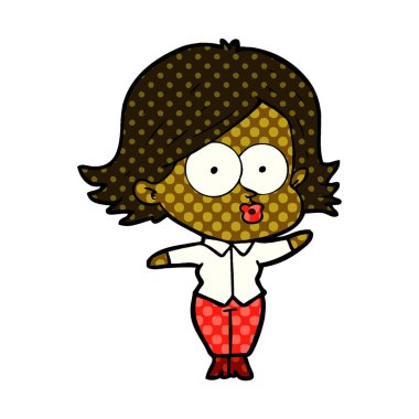 surat asmayı çizgi film kız vektör çizim