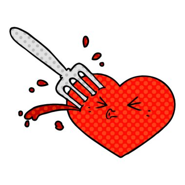 çatal ile çizgi film aşk kalp