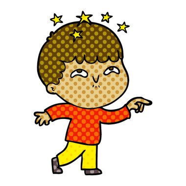 vektör çizim karikatür çocuk hayret
