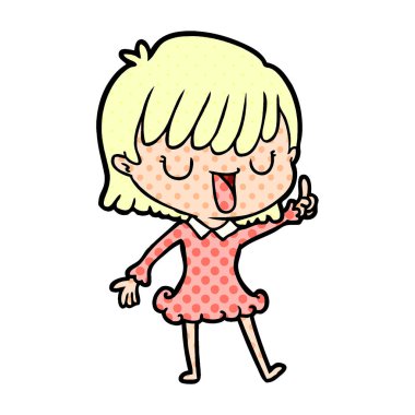 Çizgi filmdeki kadının vektör çizimi