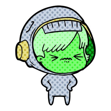 vektör çizim karikatür astronot kadın