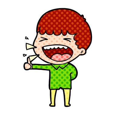 adam gülüyor karikatür vektör çizim