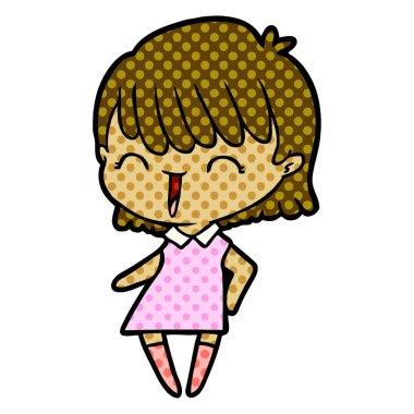 Çizgi filmdeki kadının vektör çizimi