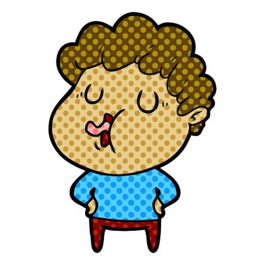  vektör çizim karikatür adam şarkı