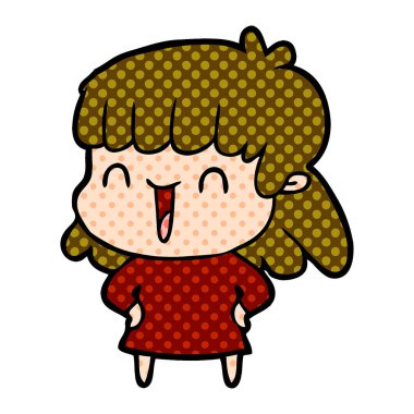 Çizgi filmdeki kadının vektör çizimi