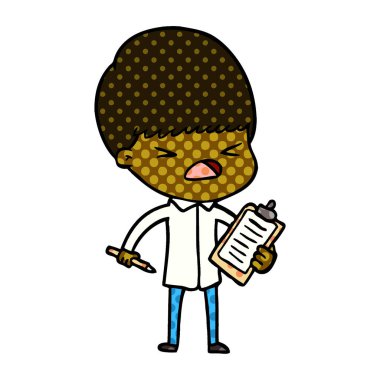 vektör çizim karikatür adam vurguladı