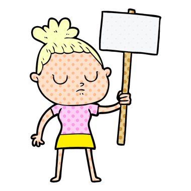 vektör çizim karikatür sakin kadın