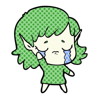 çizgi film ağlayan elf kızı