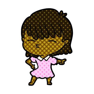 Çizgi filmdeki kadının vektör çizimi