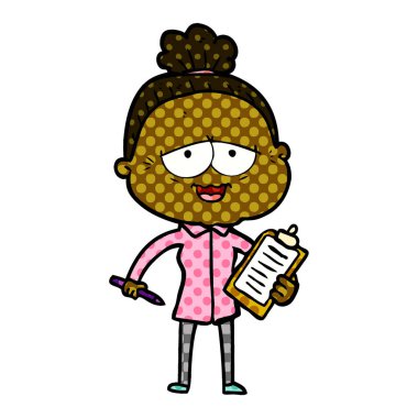 karikatür mutlu yaşlı kadın