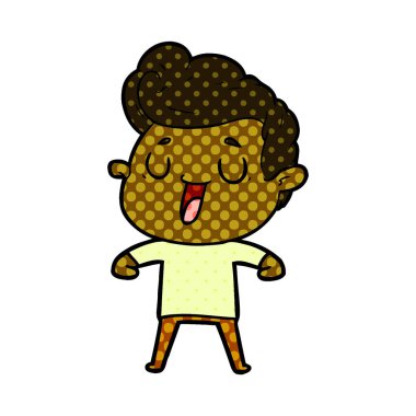 mutlu çizgi film adam vektör çizim