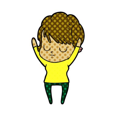 Çizgi filmdeki kadının vektör çizimi