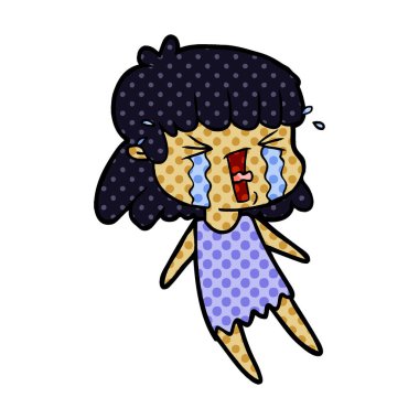 çizgi film kadın gözyaşları içinde