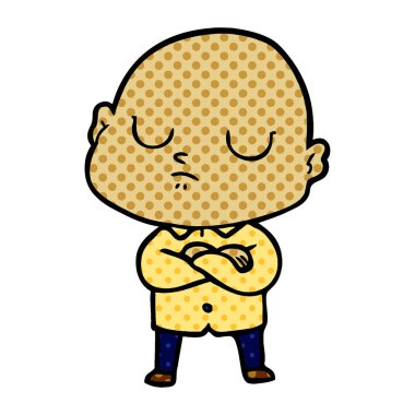 vektör çizim karikatür kel adam