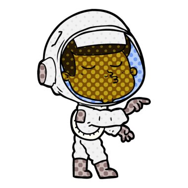 vektör çizim karikatür emin astronot