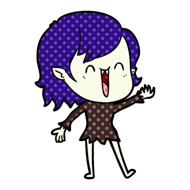 sevimli çizgi mutlu vampir kız