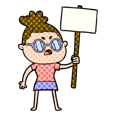 vektör çizim karikatür rahatsız kadın