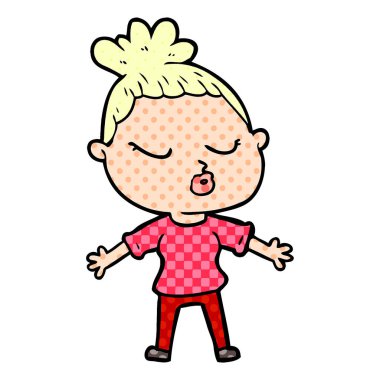 vektör çizim karikatür sakin kadın