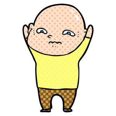 vektör çizim karikatür gergin adam