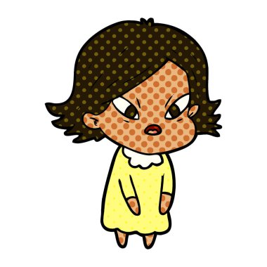 vektör çizim karikatür kadın vurguladı