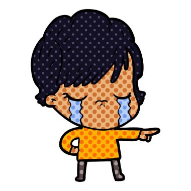 vektör çizim karikatür kadının ağladığını