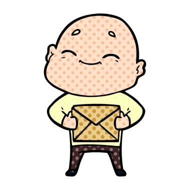 vektör çizim karikatür kel adam