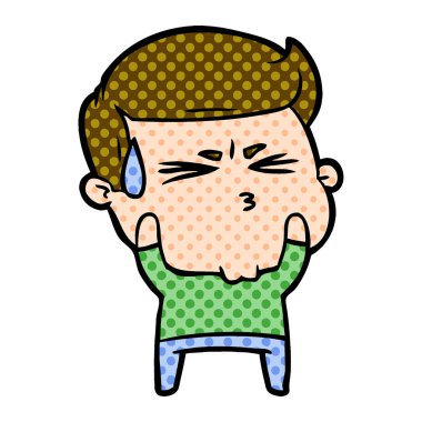 vektör çizim karikatür dostum sinirli