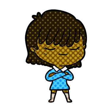 Çizgi filmdeki kadının vektör çizimi