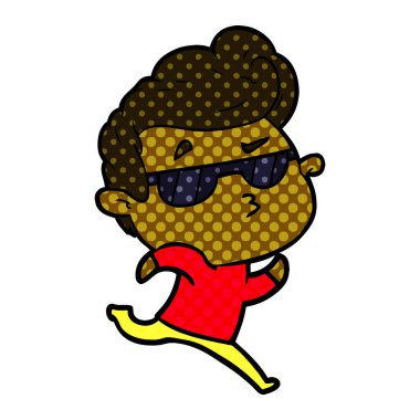 vektör çizim karikatür cool adam