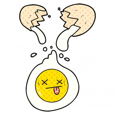 vektör çizim karikatür kırık yumurta