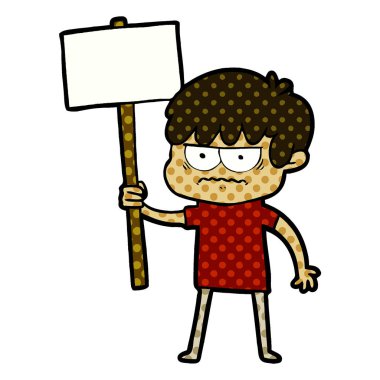 rahatsız çizgi film çocuk vektör çizim