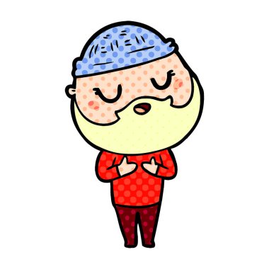 Sakallı çizgi film adamı.