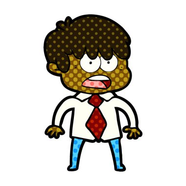 endişeli çizgi film çocuk vektör çizim